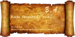 Bade Anasztázia névjegykártya